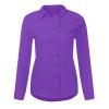 Rkwins Linen Shirts for Women Button Down Long Sleeve Shirts Dressy Casual Blouses Trendy Fall Tops Loose Fit T Shirts Purple view 4