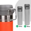 2pcs Handles For Stanley Quick Flip GO 24oz 32oz, Premium Metal Silicone Water Bottle Holder for Stanley Tumbler, Handle Strap Carrier Sling Attachment for Stanley Cup Accessories (Gray) view 3