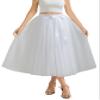 AiberLisha A line Tea Length Tulle Skirt for Party Prom Casual Wear White L view 1