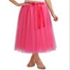 AiberLisha A line Tea Length Tulle Skirt for Party Prom Casual Wear Hot Pink S-M view 1