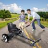 Hoverboard Seat Attachment, Adjustable Length Hover Board Go Kart Accessory, Go-Kart for Kids and Adults, Easy Assembly and Steering, Compatible with 6.5"-10" Hoverboards, for Outdoor Fun Black view 2