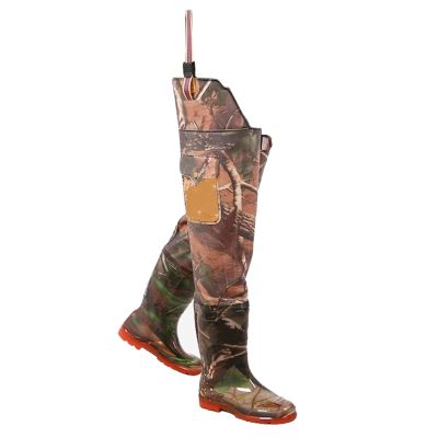 KPHYMOD PVC Waterproof Hip WadersH 32.7inch Men Women Fly Fishing Hunting Transplanting Outdoor Waterproof Boots with Pocket(9.5)