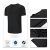 DGDXLMPNR Men'S Plain Round Neck Raglan Sleeve, Men'S Slim Short Sleeve, Sports Quick Dry Moisture Wicking Muscle Shirts(Black,XX-Large) view 3