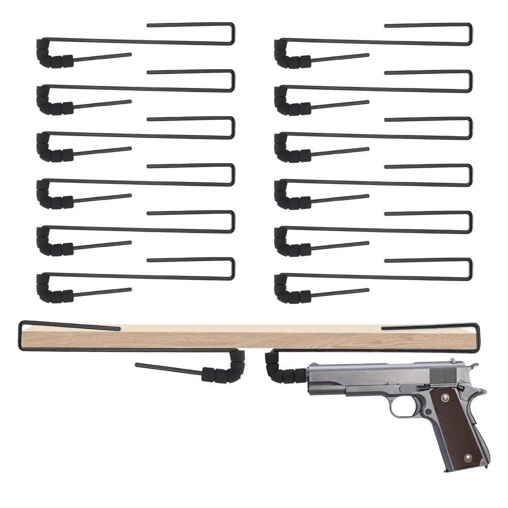 LOIUO 12 PCS Gun Rack Pistol Hangers for Gun Safe Shelf Gun Holder Cabinet Accessory, Handgun Hanger Pistol Organizer for Display and Storage