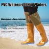 KPHYMOD Fly Fishing Waders Lightweight Wading Boots, PVC Waterproof Hunting Hip Boot W/Adjustable Drawcord and Anti-Slip Soles(8.5) view 2
