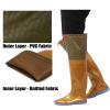 KPHYMOD Fly Fishing Waders Lightweight Wading Boots, PVC Waterproof Hunting Hip Boot W/Adjustable Drawcord and Anti-Slip Soles(8.5) view 4