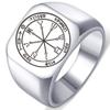 ZOVIVI Detailed Engraved Sixth Pentacle of Mars for Protection Unisex Stainless Steel Polished Talisman Ring, 1.Silver 17MMx18MM view 1