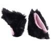 Klanata 2Pcs Plush Cat Ears, Adorable Helmet Accessories, Universal Fit for Motorcycle and Snowboard Helmets (Helmet Not Included) (Black)