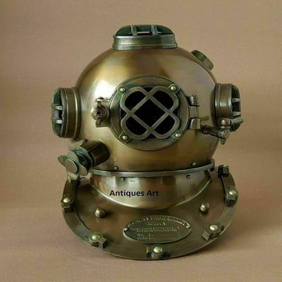 Antique 18" Diving Vintage Boston Mark Morse Navy Deep Sea Divers Helmet Replica Antique Finish Diving Helmet Divers Collection Look Like Antique Helmet, Helmet Replica, Antique Collectibles