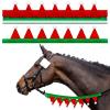 Abbylike 2 Pcs Christmas Rein Cover Christmas Horse Tack for Xmas Horse Costume Accessories(Red and Green) view 1