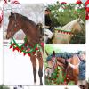 Abbylike 2 Pcs Christmas Rein Cover Christmas Horse Tack for Xmas Horse Costume Accessories(Red and Green) view 4
