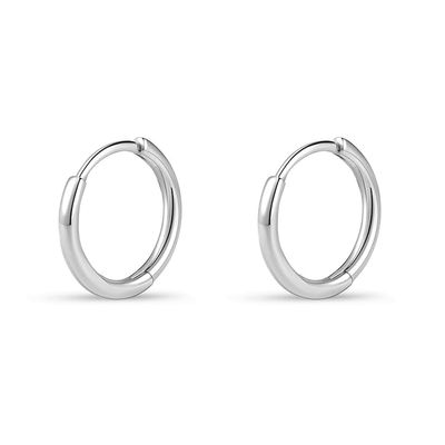1 Pair 12mm Small Hoop Earrings for Women, 316L Surgical Stainless Steel Huggie Hoop Earrings Hypoallergenic Cartilage Hoop Earrings for Helix Tragus Conch Piercing Jewelry for Women Men(Silver/1.6mm)