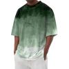 Ymosrh Mens T Shirt, Gradient Color T-Shirt Short Sleeve Crew Neck Soft Tee Shirts Summer Beach Tops Work Shirt (L, Mint Green) view 1
