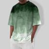 Ymosrh Mens T Shirt, Gradient Color T-Shirt Short Sleeve Crew Neck Soft Tee Shirts Summer Beach Tops Work Shirt (L, Mint Green) view 2