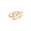 Dazzle Appeal Birthstone Rings for Women, Two Uncut Natural Gemstones Gold Ring, Bohemian Ring Prong Set January Birthstone Stone Size 5-10mm (1., Moonstone, Adjustable, Brass Plated Gold)