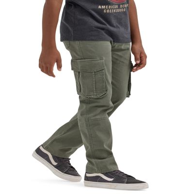 Wrangler Authentics Boys' Cargo Pant, Olive, 5 Slim