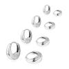 Silver Hoop Earrings Set for Women Huggie Cartilage Clip On Earrings Set for Multiple Piercing Lightweight Jewelry view 1