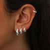 Silver Hoop Earrings Set for Women Huggie Cartilage Clip On Earrings Set for Multiple Piercing Lightweight Jewelry view 2