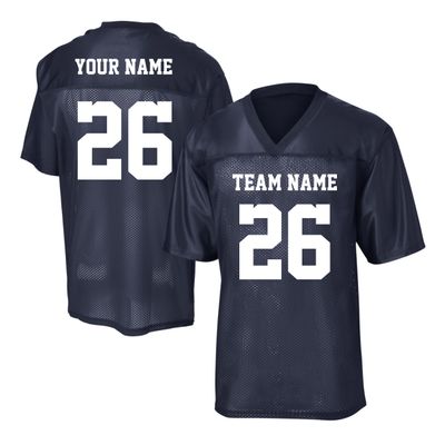Custom Replica Football Jerseys for Men Personalized Team Name & Number Football Jerseys 2 Side (True Navy-3XL)