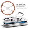 Boat Steering Wheel, 18 inch 6 Spokes Marine Steering Wheel with Stainless Steel Center Frame & Teak Wood Handle, Destroyer Steering Wheel for Boats, Yachts, Pontoon view 2