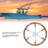 Boat Steering Wheel, 18 inch 6 Spokes Marine Steering Wheel with Stainless Steel Center Frame & Teak Wood Handle, Destroyer Steering Wheel for Boats, Yachts, Pontoon view 3