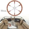 Boat Steering Wheel, 18 inch 6 Spokes Marine Steering Wheel with Stainless Steel Center Frame & Teak Wood Handle, Destroyer Steering Wheel for Boats, Yachts, Pontoon view 4