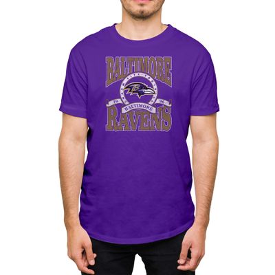 Hybrid Sports NFL - Baltimore Ravens - Stacked Banner Circle - Men's and Women's Short Sleeve T-Shirt - Size 3X-Large - Baltimore Ravens - Purple