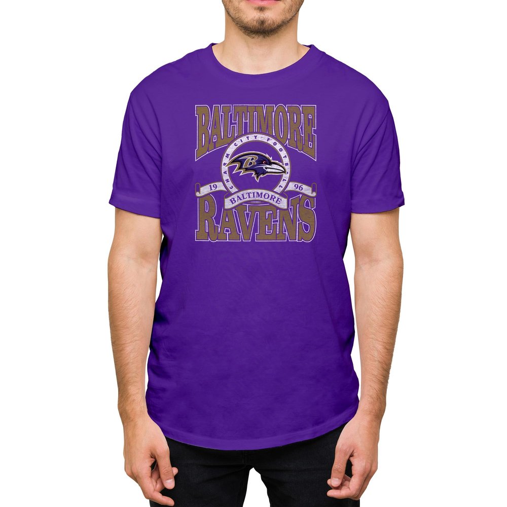 Hybrid Sports NFL - Baltimore Ravens - Stacked Banner Circle - Men's and Women's Short Sleeve T-Shirt - Size 3X-Large - Baltimore Ravens - Purple