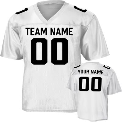 Custom Replica Football Jerseys for Men Personalized Team Name & Number Football Jerseys 2 Side (White-M)