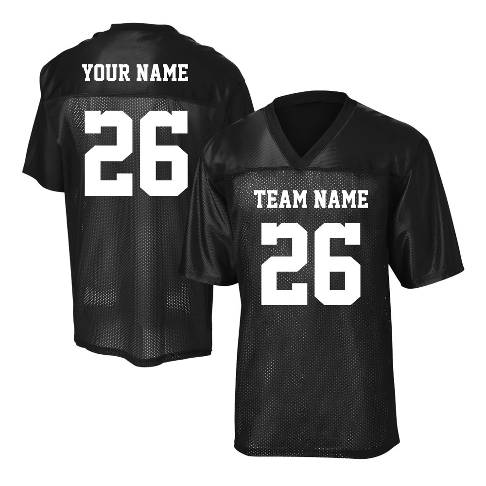 Custom Replica Football Jerseys for Men Personalized Team Name & Number Football Jerseys 2 Side (Black-3XL)