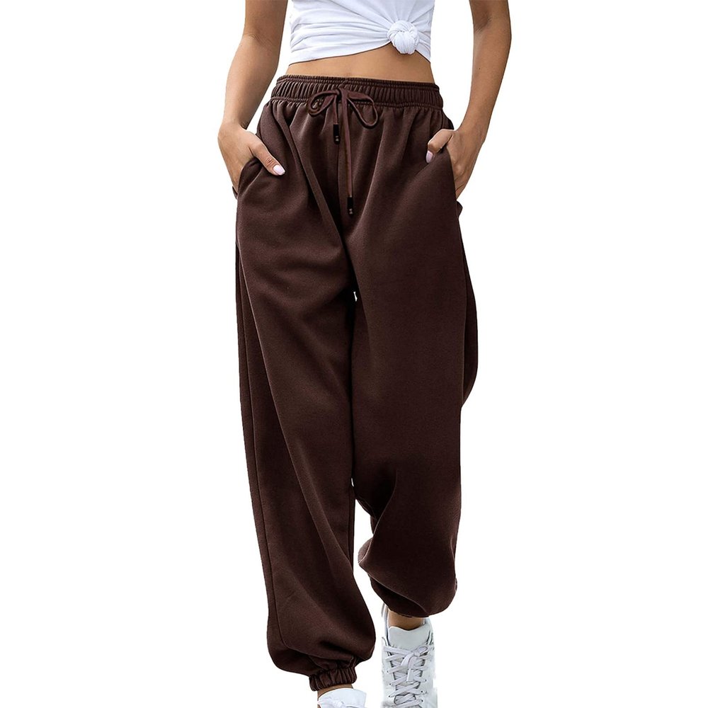 2025 Cinch Bottom Sweatpants Women's Casual High Waisted Pockets Joggers Sport Workout Active Baggy Lounge Trousers