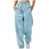 Joggers for Women Cinch Bottom Sweatpants Womens Baggy High Waisted Joggers with Pockets Workout Gym Sweat Pants Athletic Lounge Trousers Sky Blue view 1