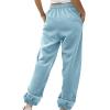 Joggers for Women Cinch Bottom Sweatpants Womens Baggy High Waisted Joggers with Pockets Workout Gym Sweat Pants Athletic Lounge Trousers Sky Blue view 2