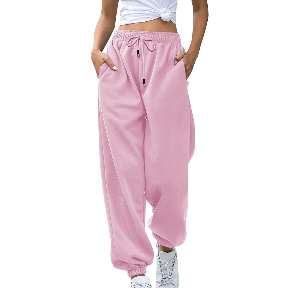 2025 Cinch Bottom Sweatpants Women's Casual High Waisted Pockets Joggers Sport Workout Active Baggy Lounge Trousers