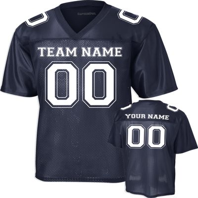 Custom Replica Football Jerseys for Men Personalized Add Your Team Name & Number Football Jersey (True Navy-2XL)