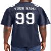 Custom Replica Football Jerseys for Men Personalized Add Your Team Name & Number Football Jersey (True Navy-2XL) view 3