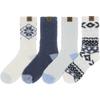 BEARPAW 4 Pair Pack Cozy Super Soft Lounge Socks Multi Pattern Crew Socks, Blue Nights view 4