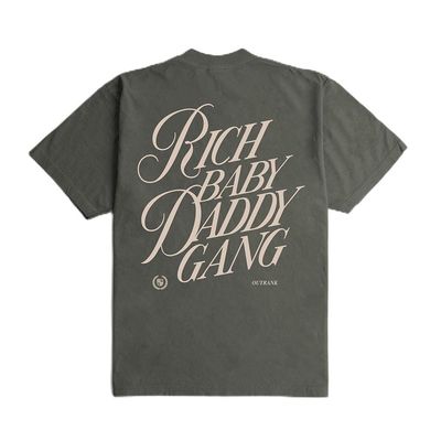 Rich Baby Daddy Gang Crest Ultra Heavyweight T-Shirt- Shadow Shadow/L