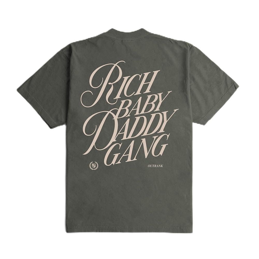Rich Baby Daddy Gang Crest Ultra Heavyweight T-Shirt- Shadow Shadow/S