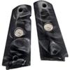 1911 Black Pearl Acrylic Full-Size Gun Grips with Silver Colt Medallions view 1