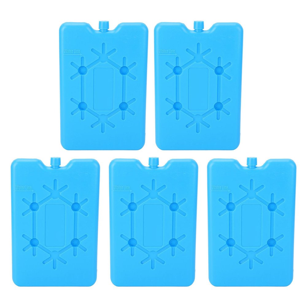 Asixxsix Ultra Thin Reusable Freezer Packs for Coolers and Lunch Boxes, 5 Pack Space Saving Ice Packs with Gel Form for Breastmilk Bags, Camping and Fishing