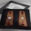 1911 Colt Rosewood Double Diamond Checkered Full Size Grips with Silver Medallions view 2