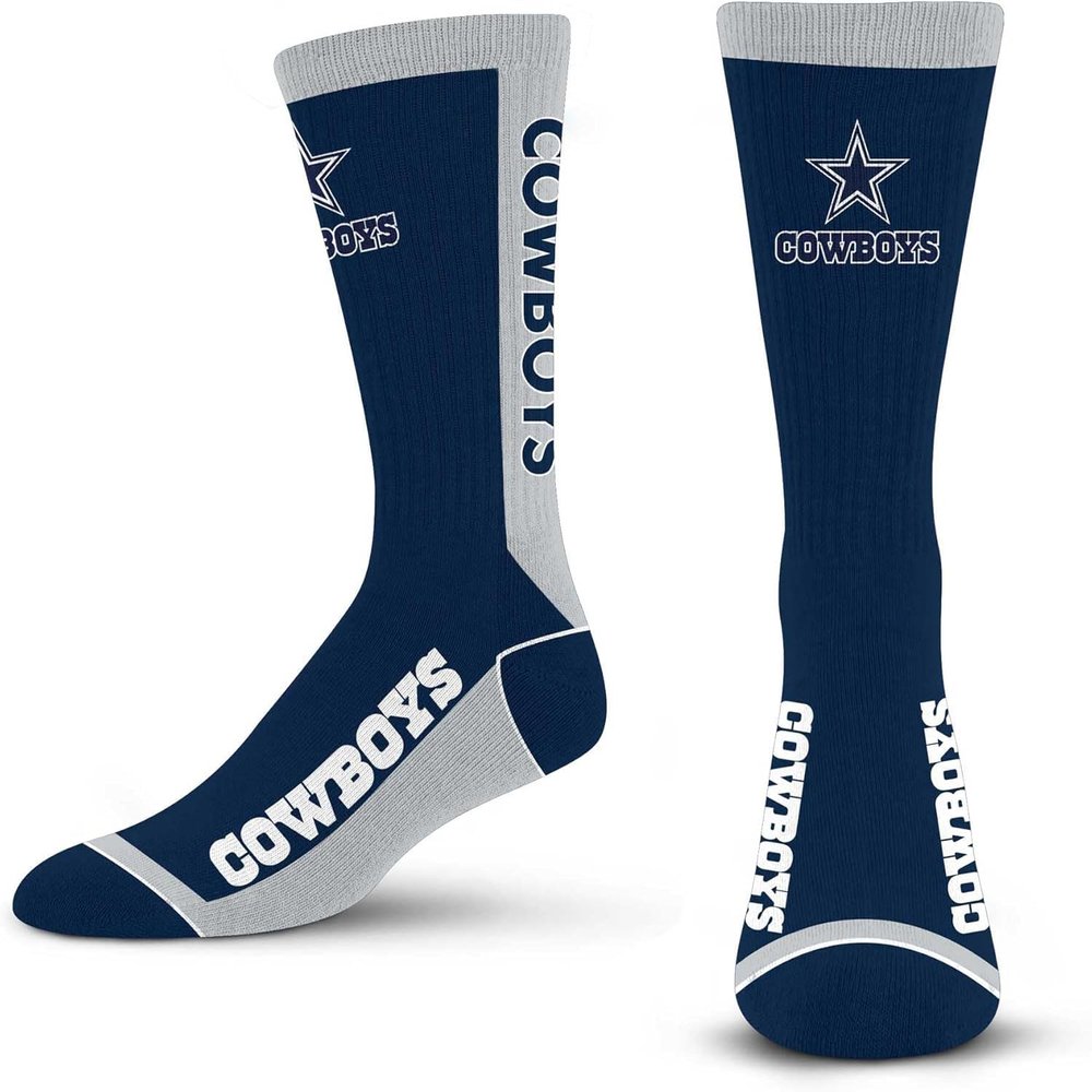 For Bare Feet - NFL MVP Classic Team Logo Youth Size Kids Crew Socks Approx. 4-8 years old - Dallas Cowboys