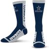 For Bare Feet - NFL MVP Classic Team Logo Youth Size Kids Crew Socks Approx. 4-8 years old - Dallas Cowboys view 1