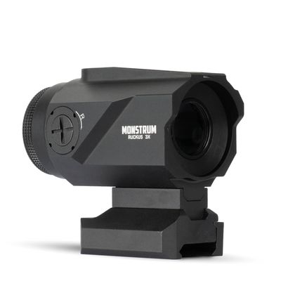 Monstrum Ruckus (e) 3X Prism Scope with Electronic Button Control and Shake Awake | DX1 Reticle