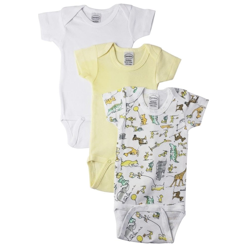 Bambini NC-0415M Unisex Baby 3 Piece Layette Sets, White - Medium