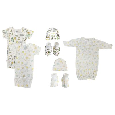 Bambini NC-0655 Unisex Newborn Baby 7 Piece Layette Sets, White