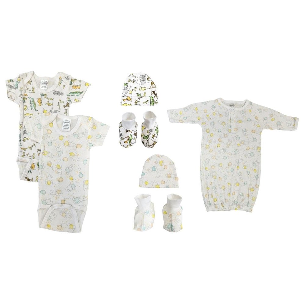 Bambini NC-0655 Unisex Newborn Baby 7 Piece Layette Sets, White
