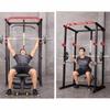 Power Cage Squat Rack Stands Gym Equipment 1000-Pound Capacity Exercise pull-up down view 1