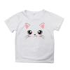 Big Girls Outfits Girls Summer Loose Casual Trendy Cute Cat Printed Short Sleeve T Shirt Top Girls (White, 7-8 Years) view 1